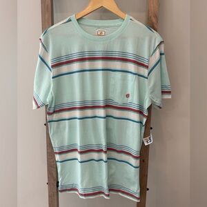 Hang Ten NWT Light Blue Tee with Stripes S